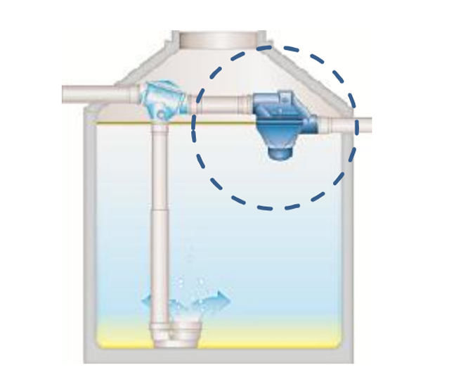 Wassertank mit Rohrleitungssystem
