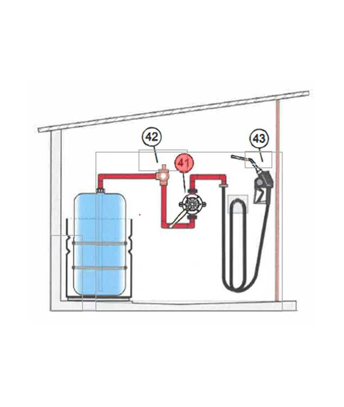 Wassertank mit Rohrleitungssystem