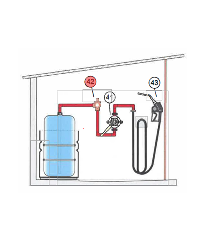 Wassertank mit Rohrleitungssystem